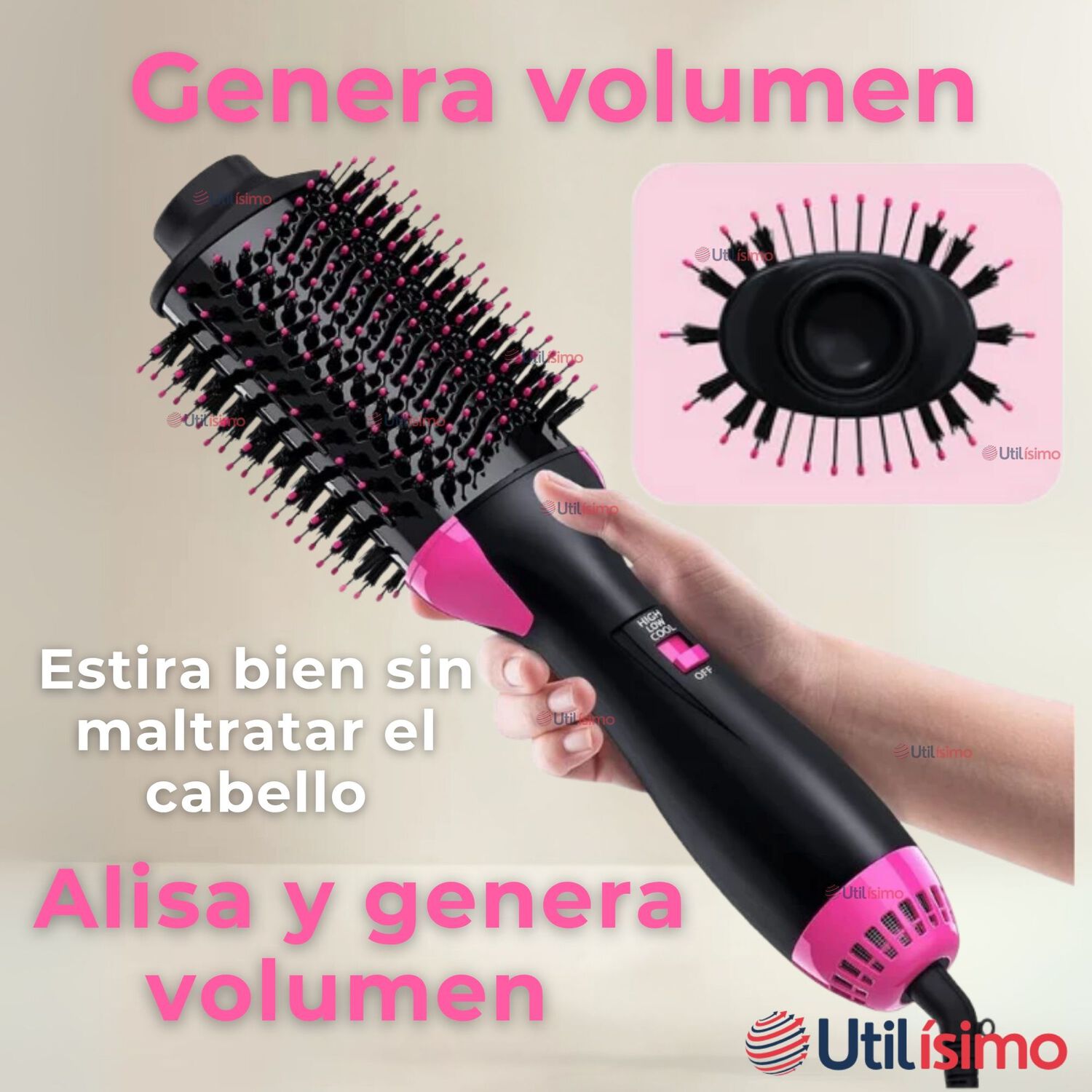 Cepillo Alisador Secador Hair Brush Pro3en1 image number 7.0