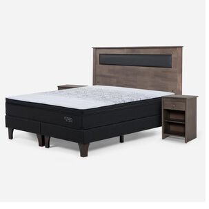 Cama Europea Rosen Tempo / 2 Plazas / Base Dividida + Set De Maderas