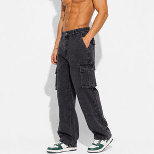 Pantal&oacute;n Jeans Cargo Baggy Hombre