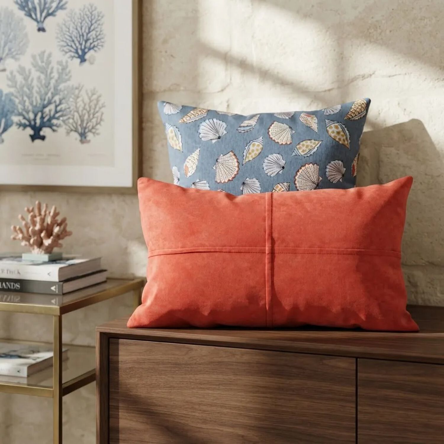 Set De 4 Cojines Decorativos Conchas Del Mar Y Coral image number 2.0