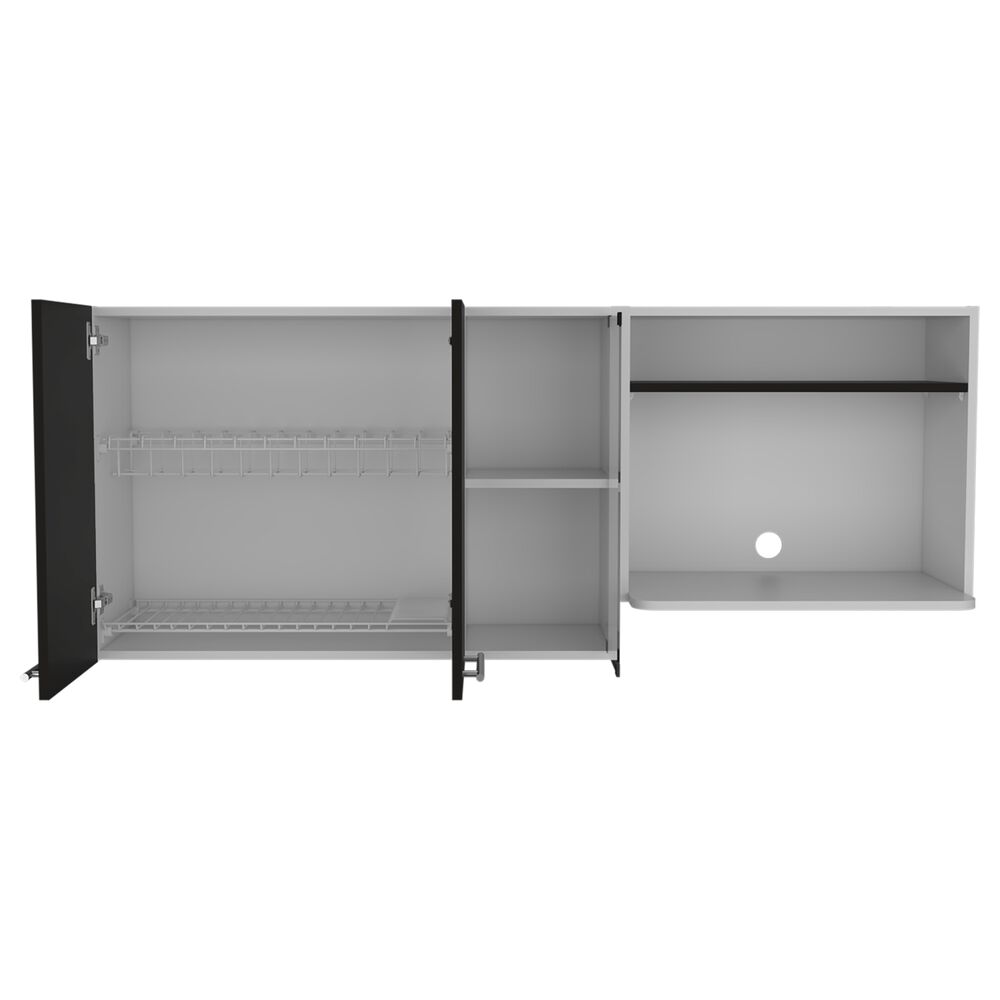 Mueble Superior De Cocina 2 Puertas 60.2x150x40 Cm Blanco Y Negro image number 2.0