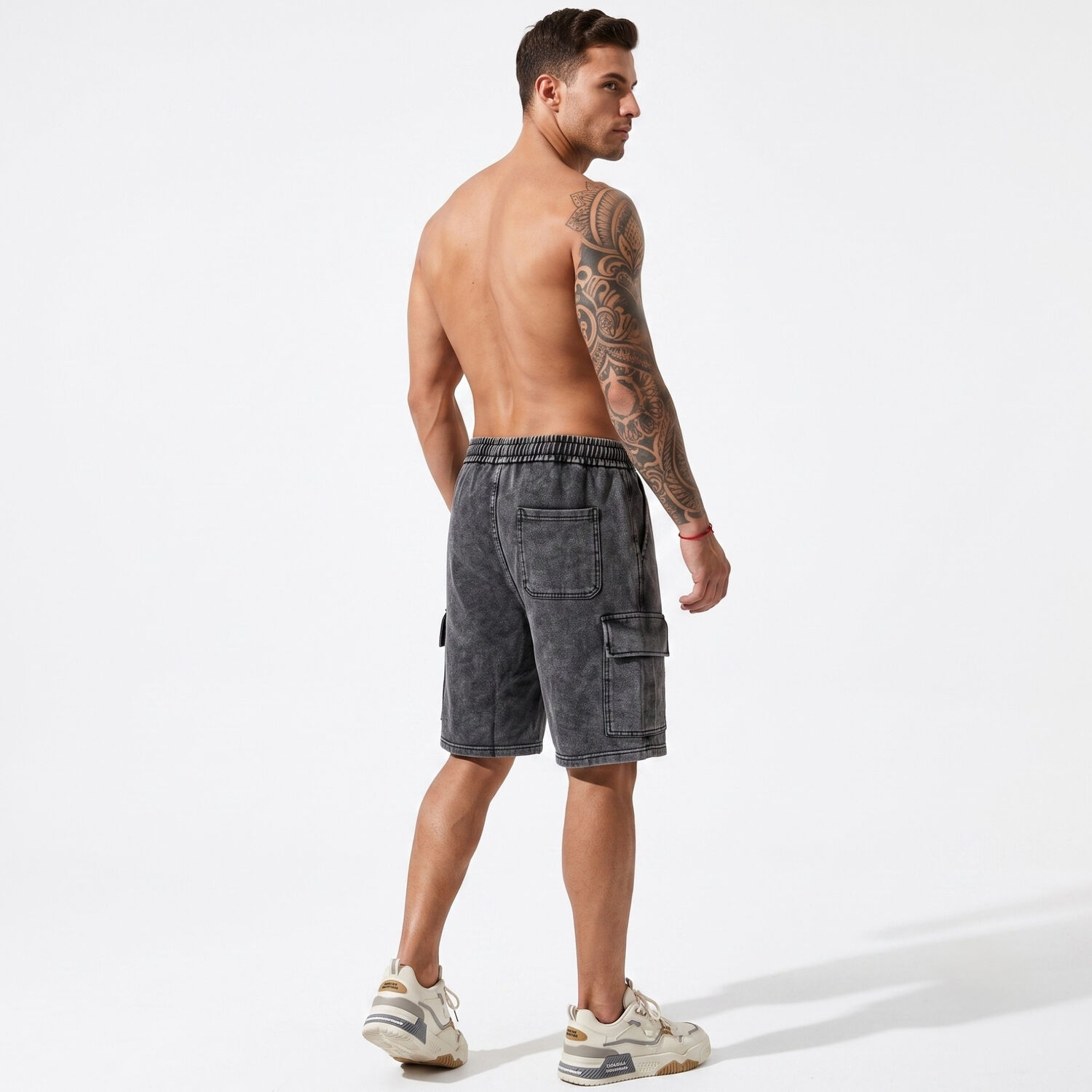 Short Cargo Ancho Acid Wash Hombre image number 2.0