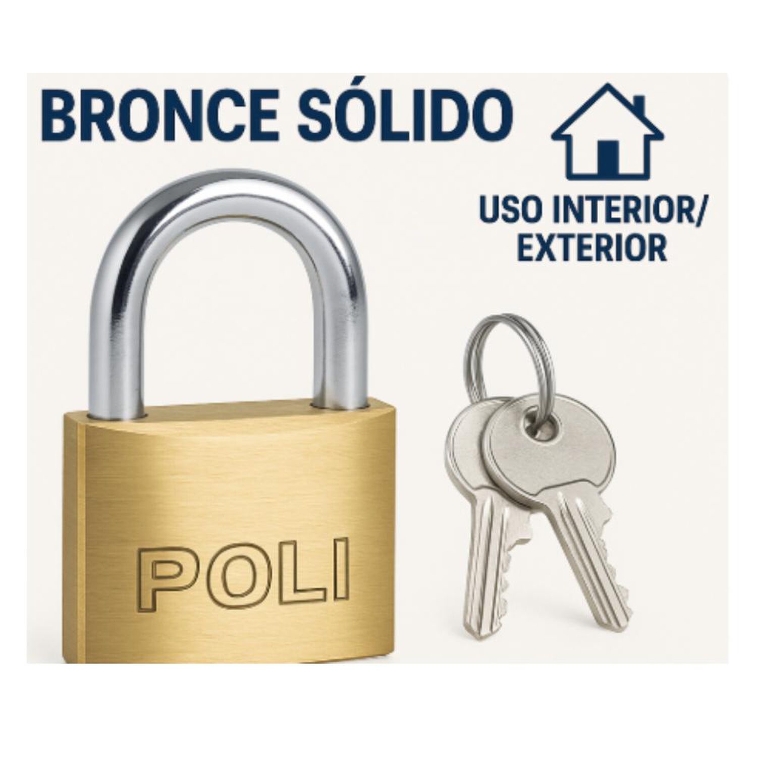 Candado Alta Seguridad Poli Bronce P/125 25mm Int/ext Garant&iacute;a 3 A&ntilde;os image number 2.0