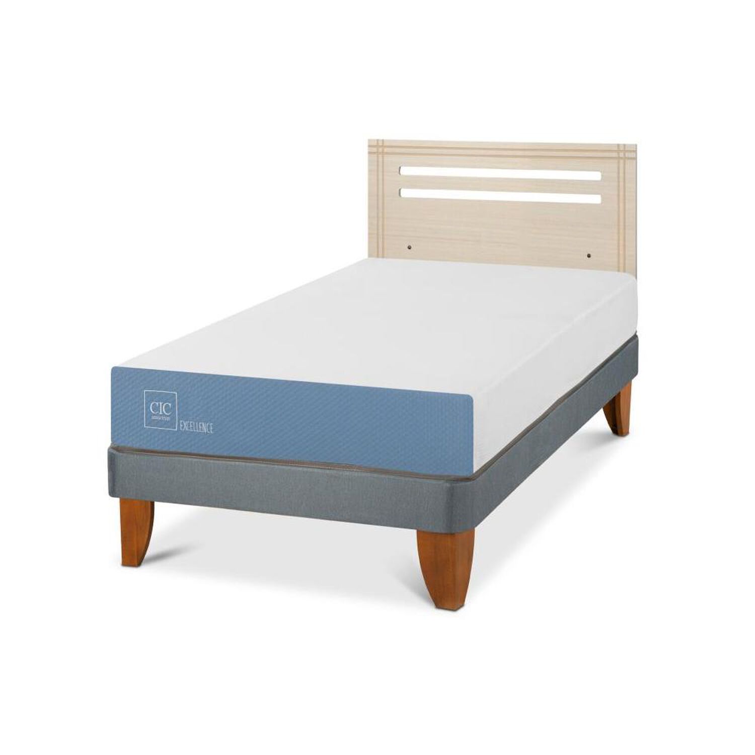 Cama Europea Cic Excellence / 1.5 Plazas / Base Normal + Respaldo image number 2.0