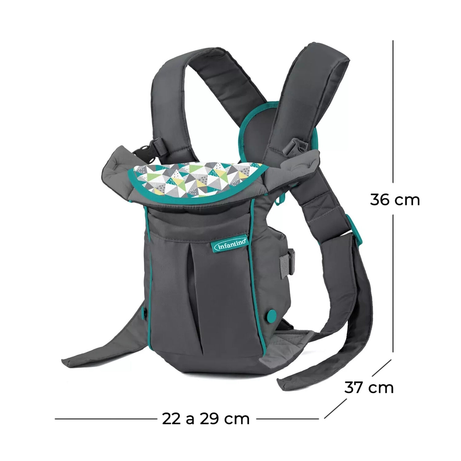 Portabeb&eacute;s Swift Classic Con Bolsillo Gris Infantino image number 5.0