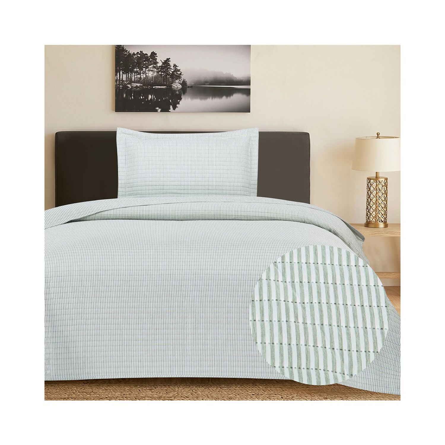 Quilt Andes Cationic Verde 1.5 Plazas image number 2.0