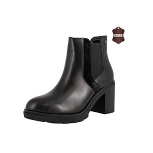 Botin De Cuero Zanra Negro Alquimia