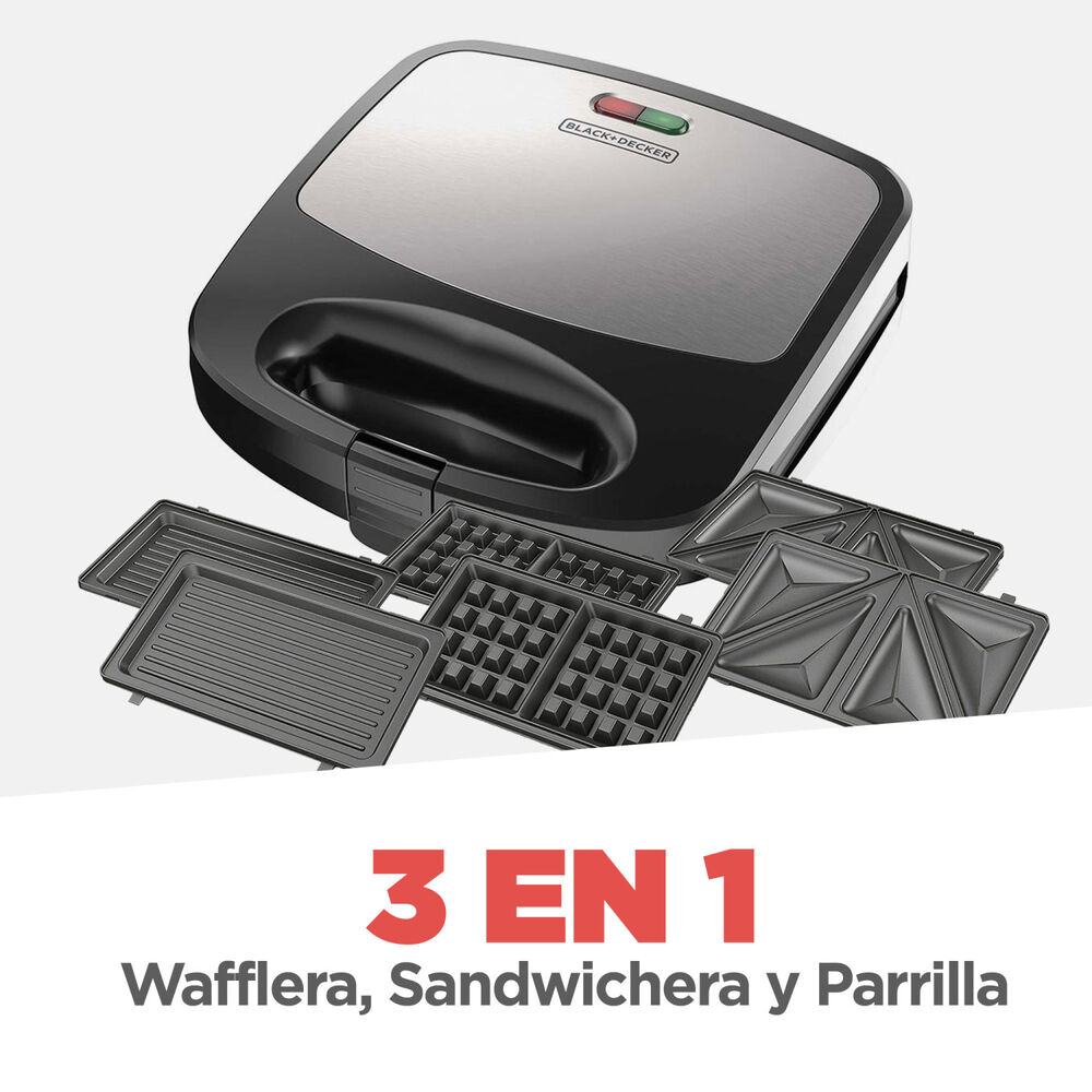 Sandwicherra - Parrilla - Waflera Black+decker 3 En 1 image number 4.0