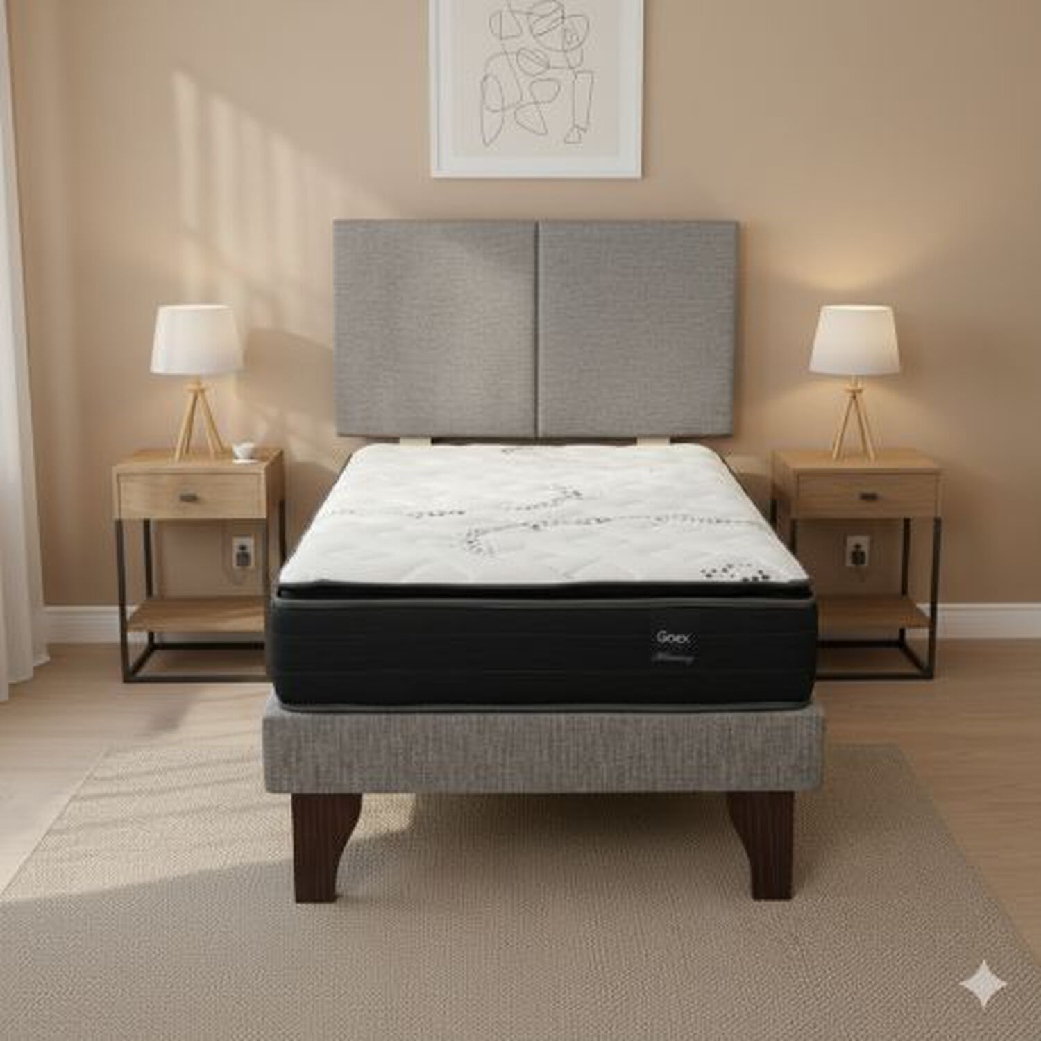 Cama Europea 1 Plaza 200 Plus Respaldo Everest image number 0.0