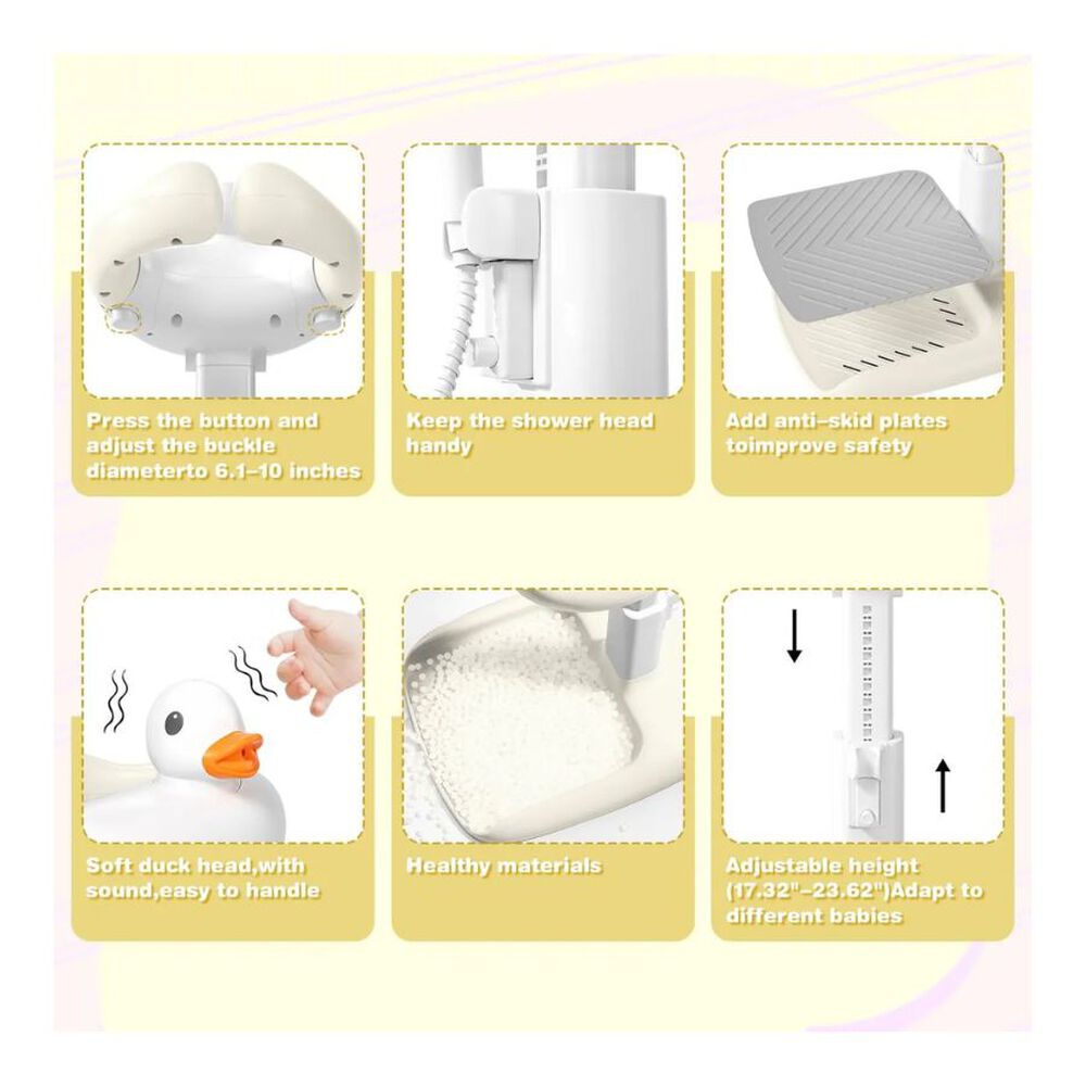 Soporte De Ducha Ajustable Para Bebes Antideslizante image number 3.0