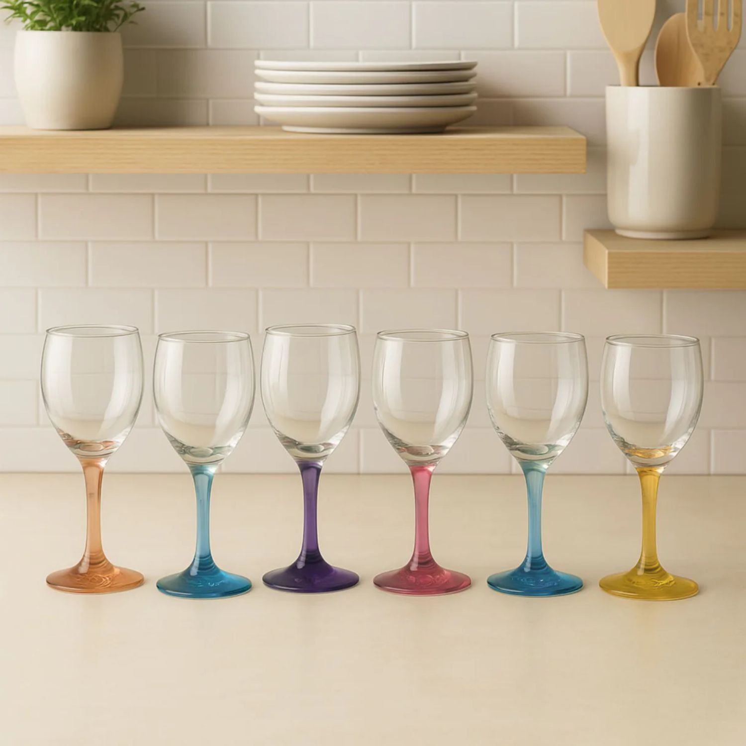 Set 18 Copas Vasos Cristar Fondo Color Fiestas Celebracion image number 4.0