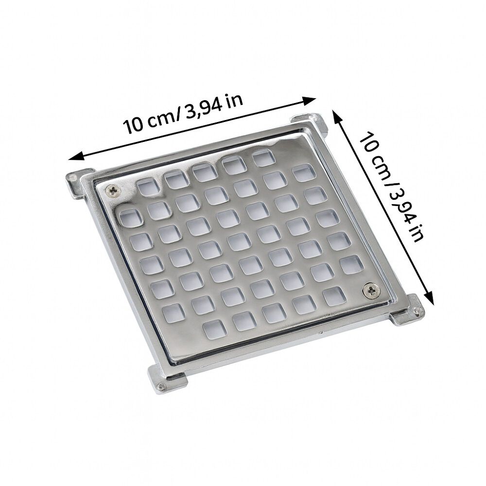 Rejilla Pileta Cuadrada 100mm Cromado Acero Inoxidable Poli image number 3.0