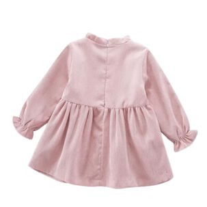 Vestido Con Lazo Negro De Cotel&eacute; Forrado En Algod&oacute;n Color Rosa Ni&ntilde;a
