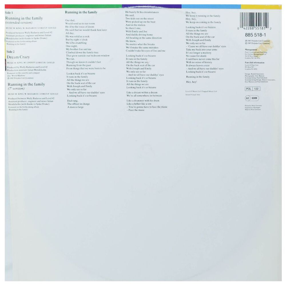 Level 42 - Running In The Family | 12" Maxi Single Usado image number 1.0