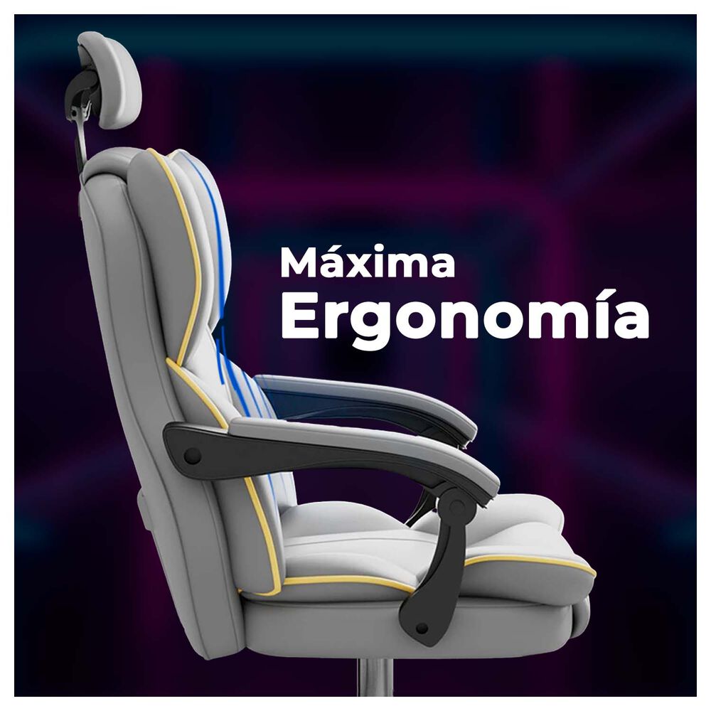 Silla Gamer Ergon&oacute;mica Reclinable Con Reposapi&eacute;s Y Altura Ajustable image number 2.0