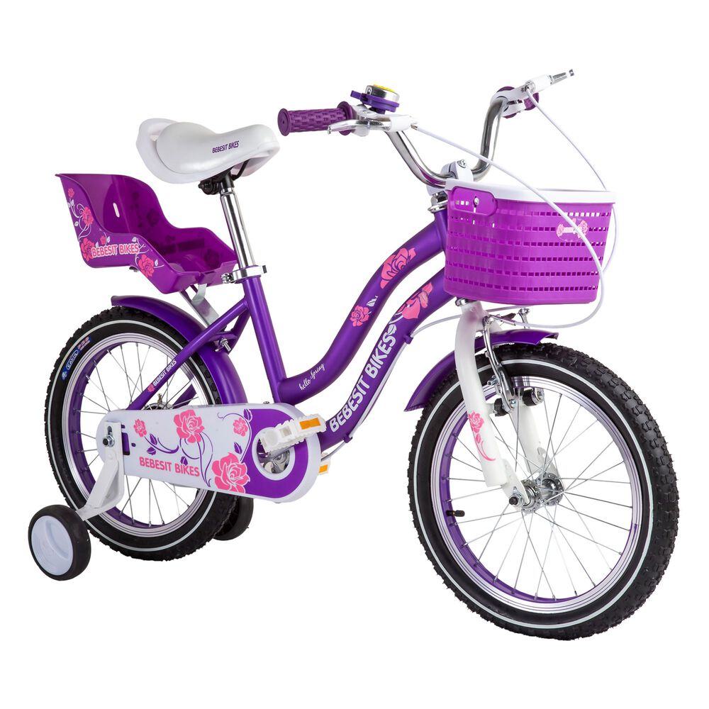 Bicicleta Infantil Queen Aro 16 Morada Bebesit image number 0.0