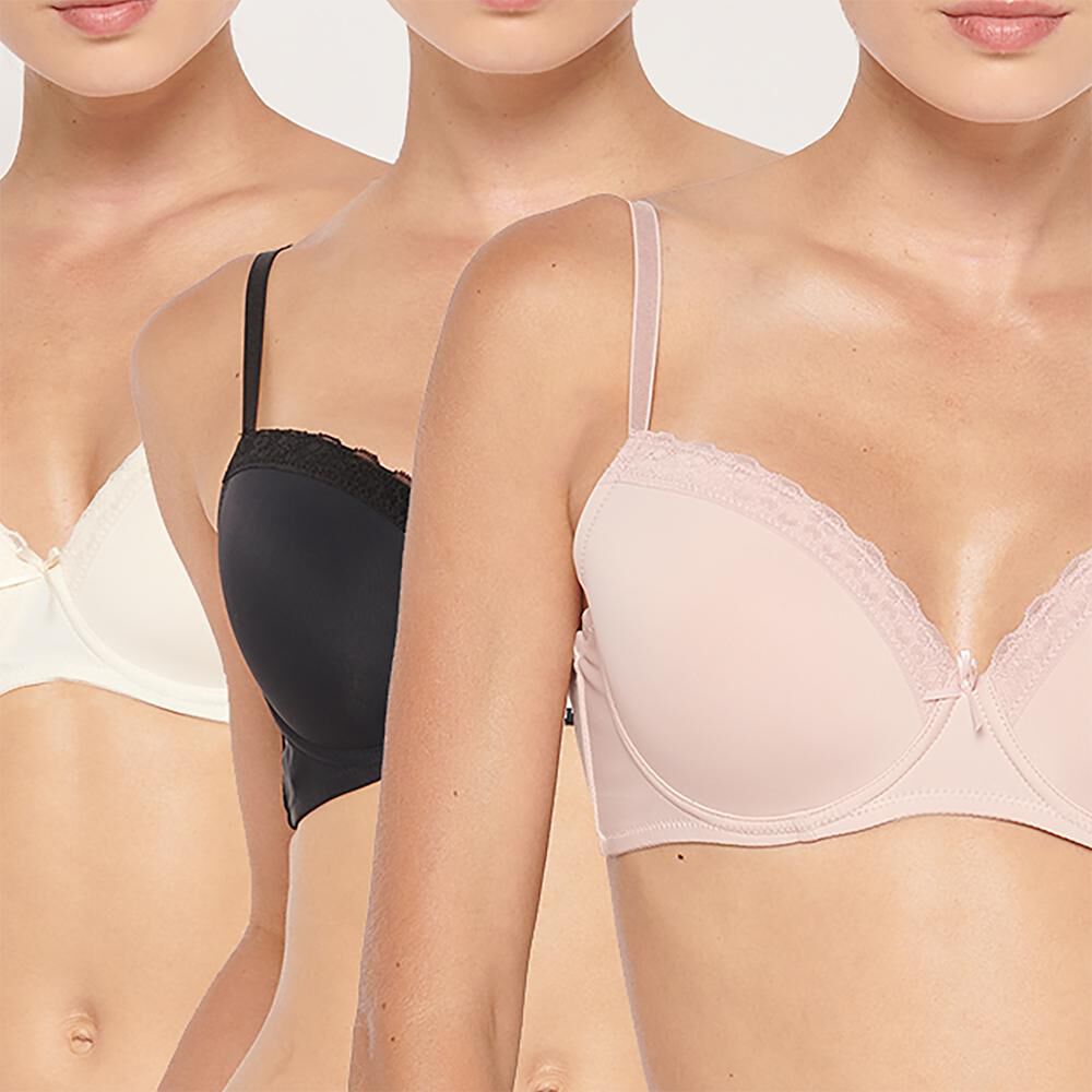 Pack Sostén Encaje Mujer Intime / B, Copa B / 3 Unidades image number 0.0