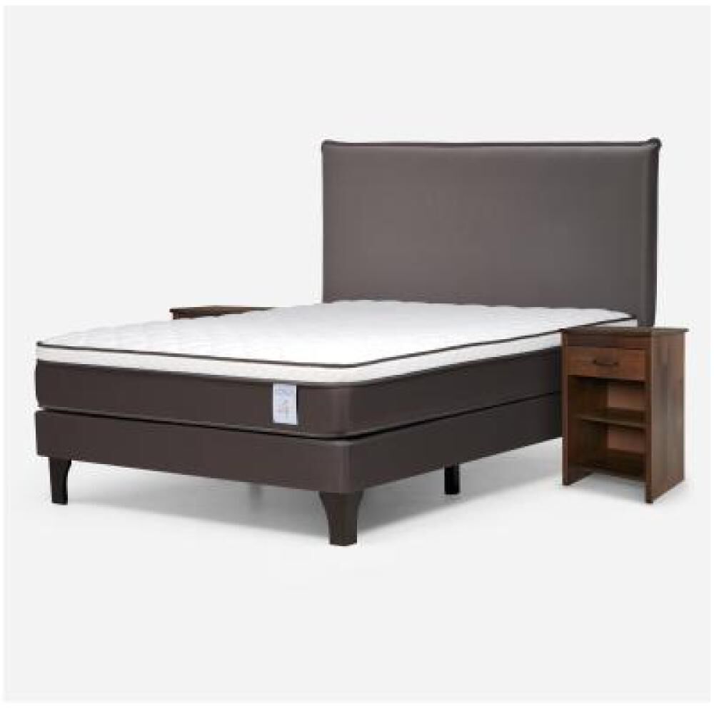 Cama Europea Rosen New Style 4 Plus / 2 Plazas / Base Normal  + Set Maderas Maurice Chocolate image number 9.0