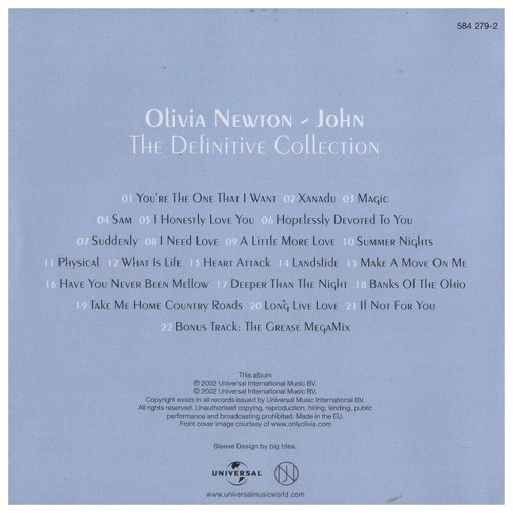 Olivia Newton-john - Definitive Collection | Cd image number 2.0