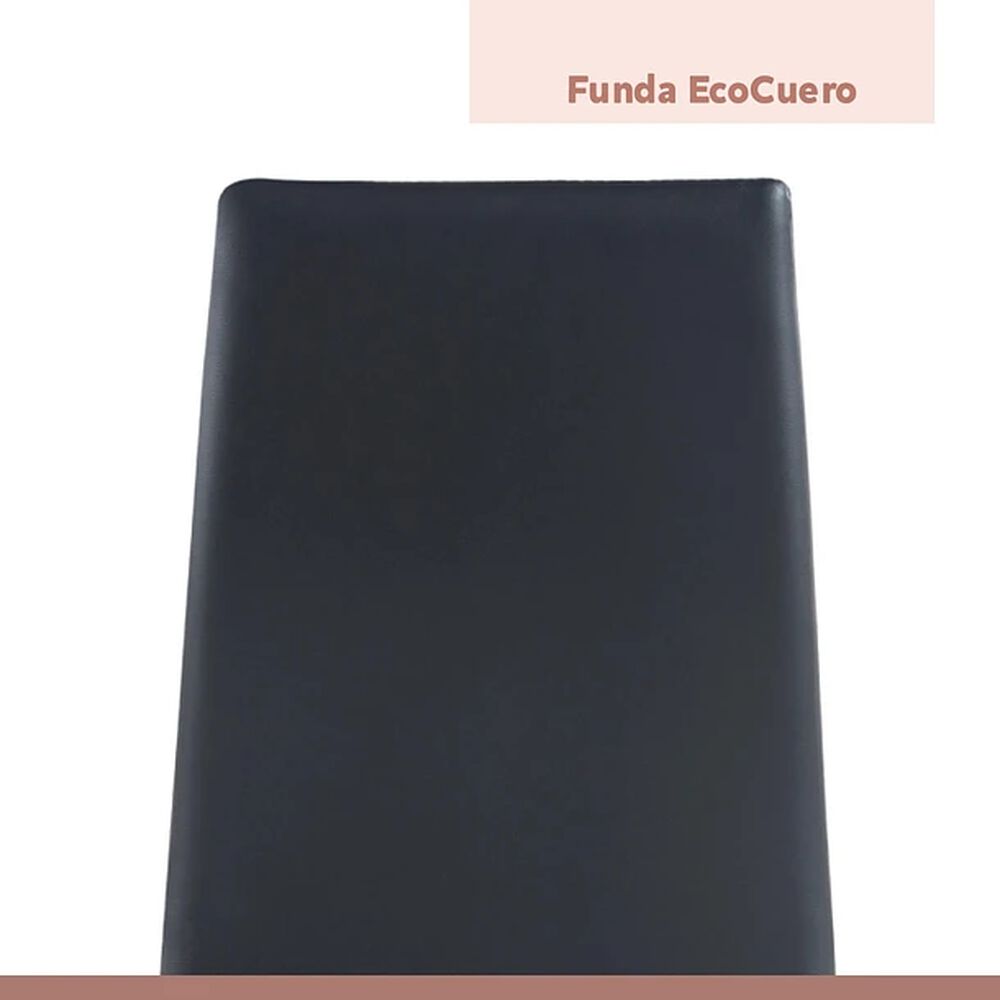 Comedor Mesa Eames 80cm Redonda Vidrio + 4 Sillas Dining Liana Acolchadas - Negras image number 6.0