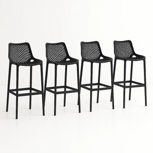 Pack De 4 Taburetes Piso De Bar Air Berlín - Negros
