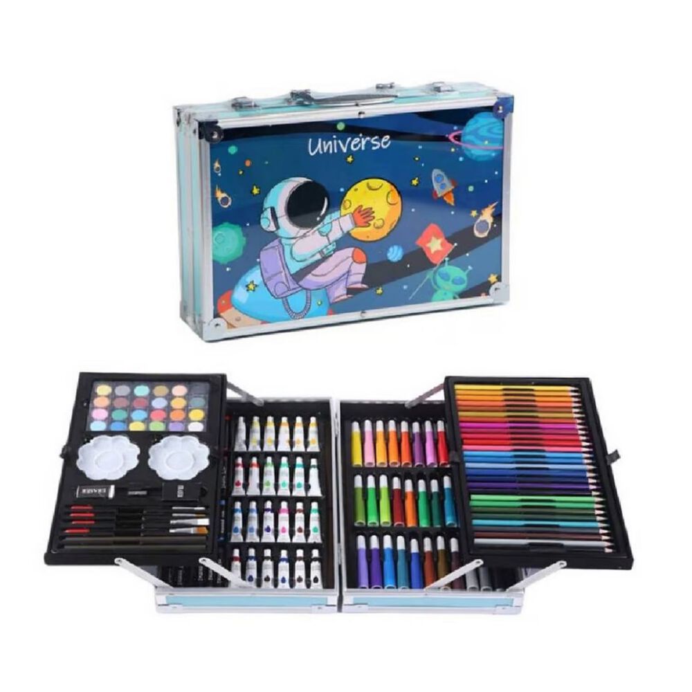 Set 145 Piezas Arte Dibujo Pintura Creativo Maleta Metal image number 2.0