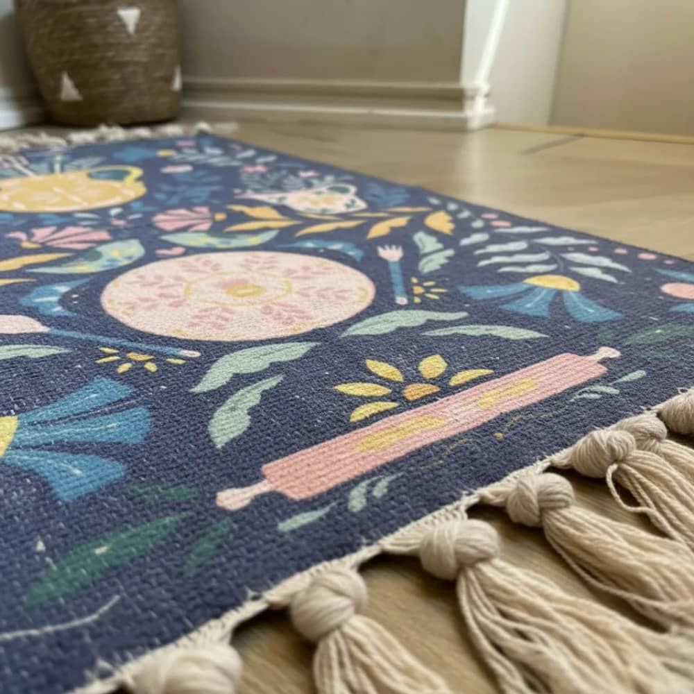 Alfombra Kilim Tejida Azul 60x90cm - Dise&ntilde;o Macetero image number 3.0