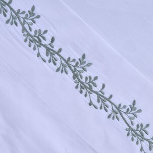 Sabana Bordada 180 Hilos Mashini King Ramas Verde