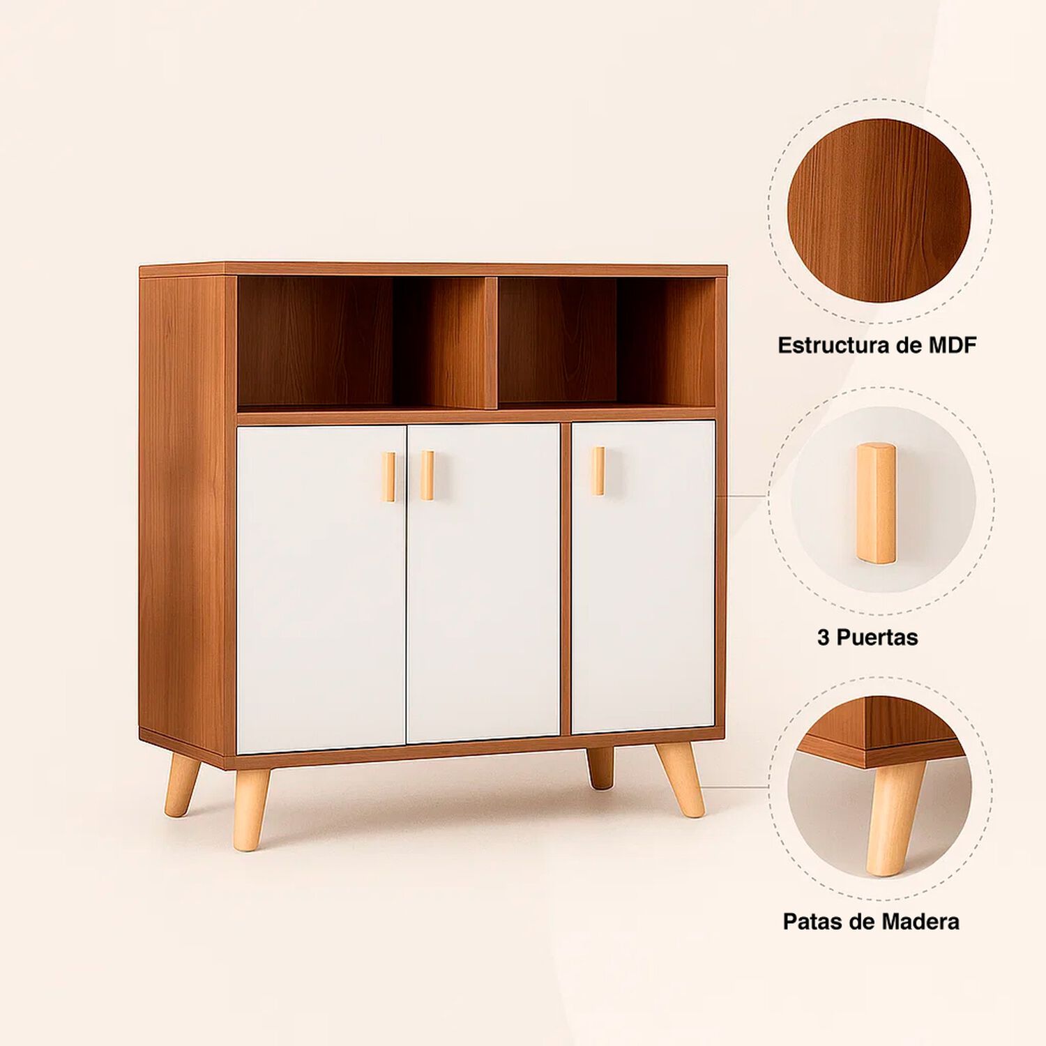 C&oacute;moda Zapatero Blanca Madera Mdf image number 4.0