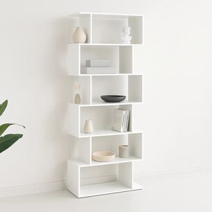 Estanter&iacute;a Moderna Zigzag De 6 Niveles 80x23.5x187.5 - Blanco