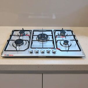 Cocina Encimera Gas Licuado 5 Platos Acero Inoxidable