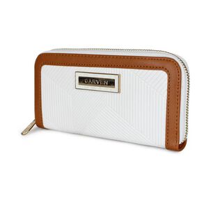 Billetera Mujer Greta Blanco Y Brown Carven Paris