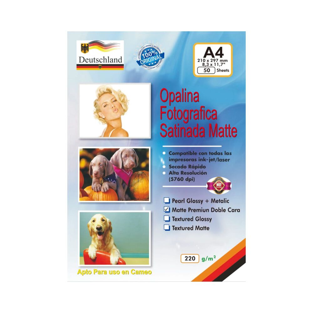 Cartulina Opalina Lisa Color Blanco 50 Hojas 220grs A4 image number 1.0