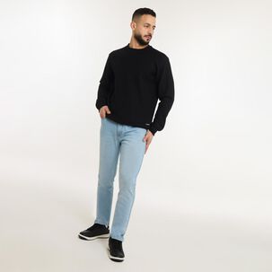 Polerón Liso Cuello Redondo Hombre Az Black