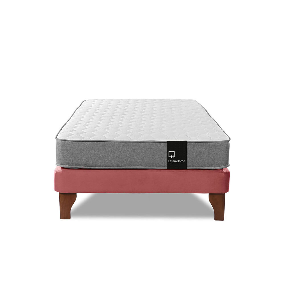 Cama Europea Zen Best 1.5 Plaza Tela Velvet Palo Rosa image number 3.0