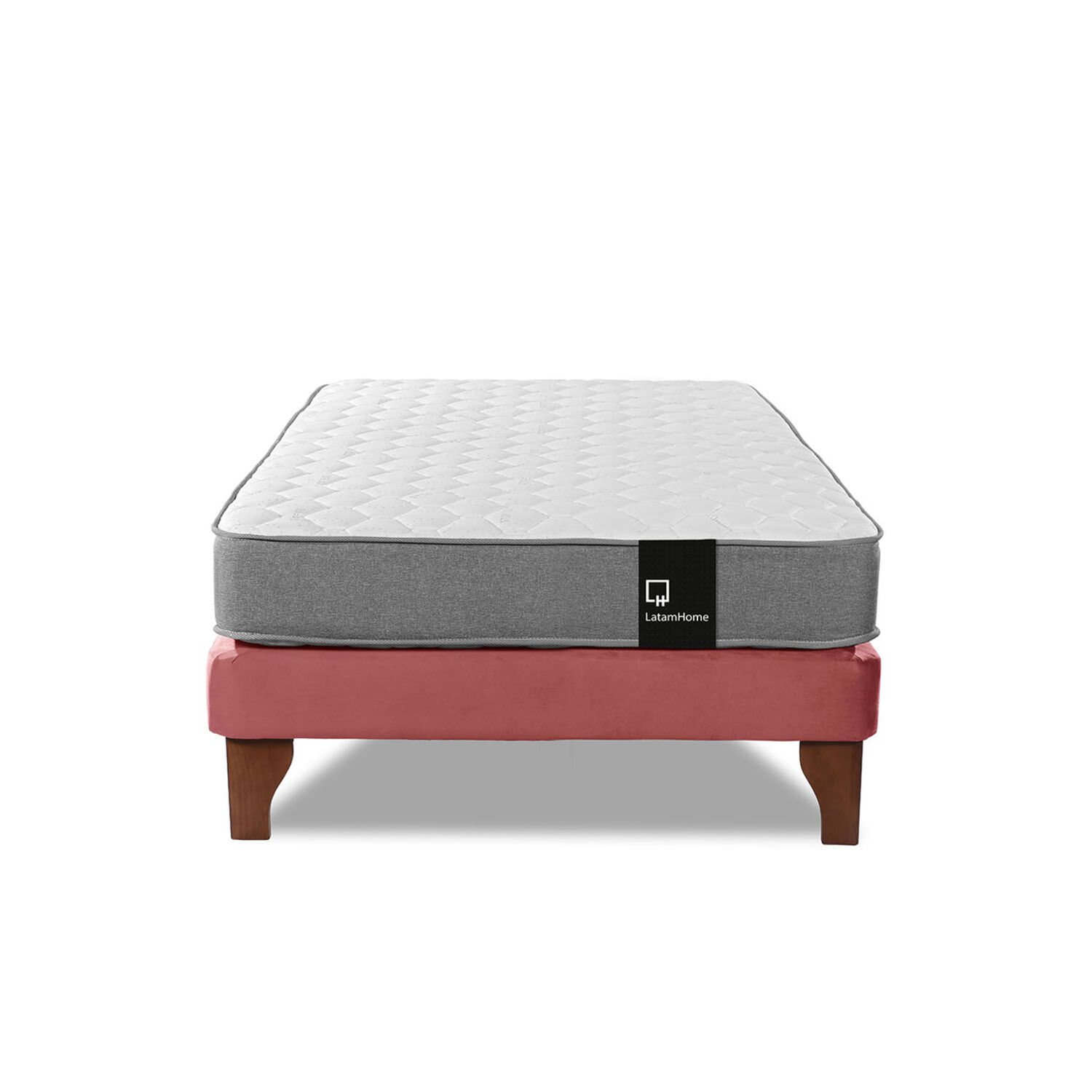 Cama Europea Zen Best 1.5 Plaza Tela Velvet Palo Rosa image number 3.0