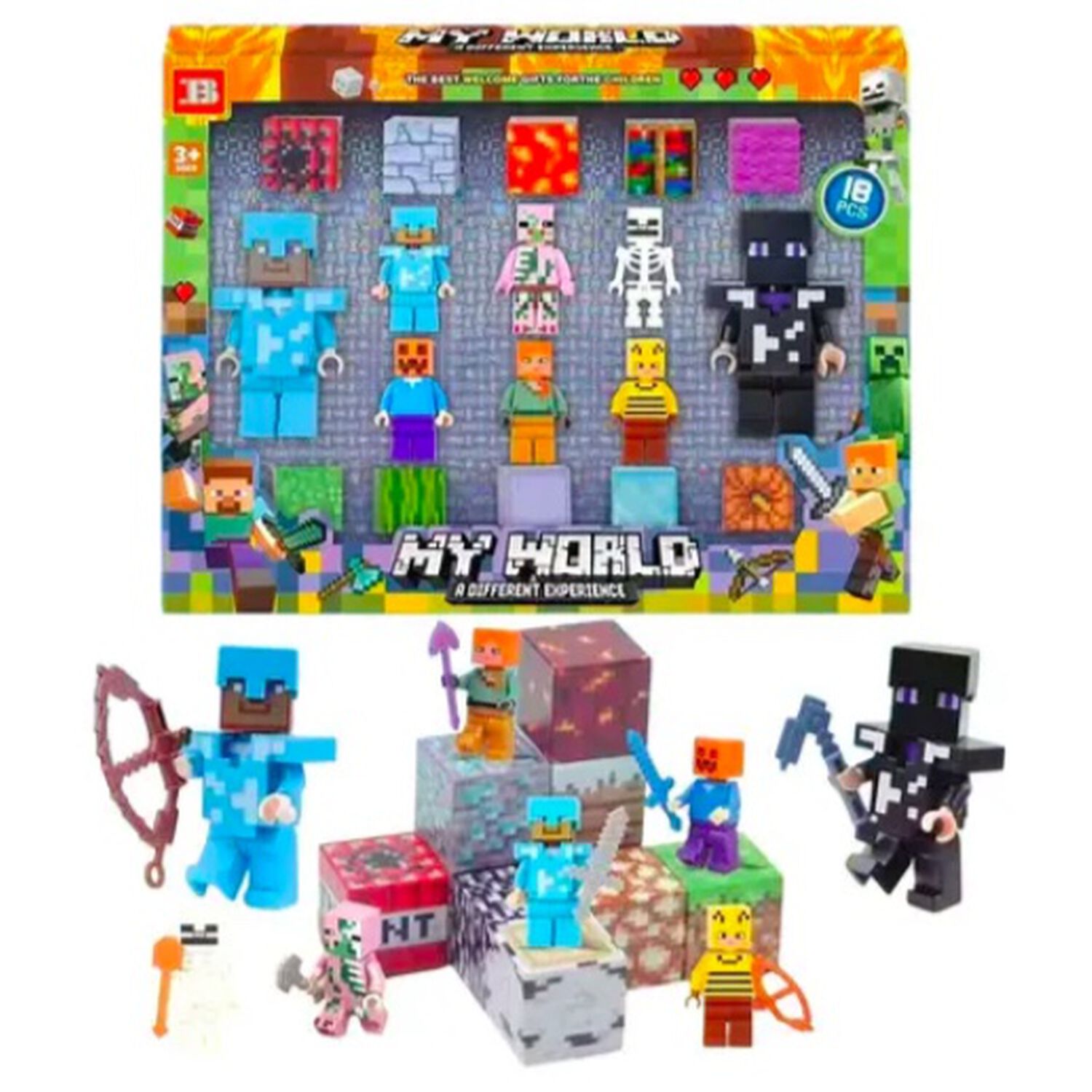 Set Figuras Minecraft Armables Y Bloques image number 0.0