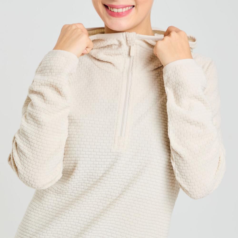 Polerón Deportivo Waffle Cuello Alto Con Capucha Mujer Wetland image number 4.0