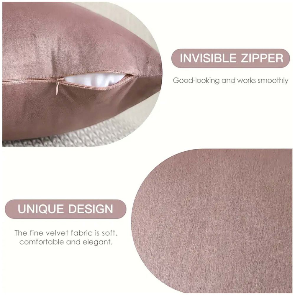 Pack De 02 Fundas De Coj&iacute;n De Terciopelo Suave 45x45 Mod12 image number 3.0