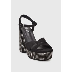 Sandalia Liya Negro Brillante