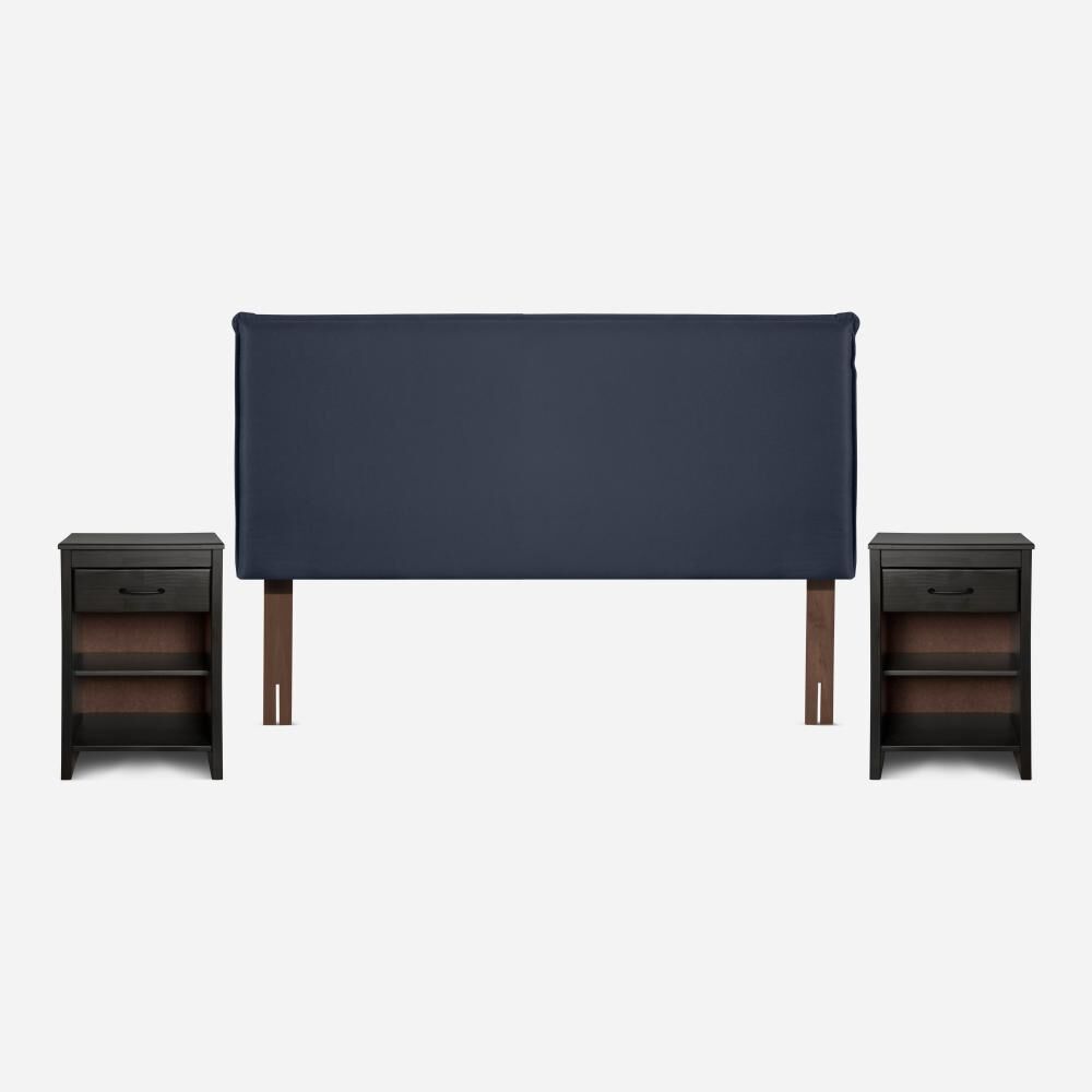 Cama Europea Rosen Indie / 2 Plazas / Base Normal + Set De Maderas Maurice image number 2.0