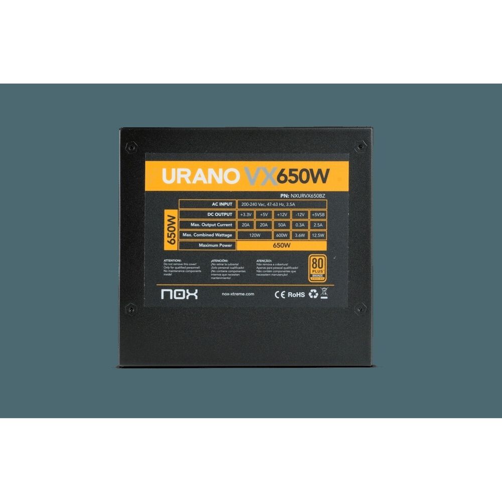 Fuente De Poder Gamer Nox Urano Vx 650w 80 Plus + Bronze image number 3.0