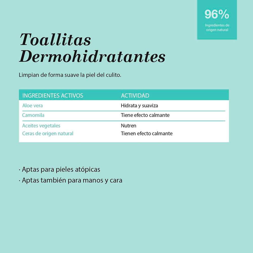 Pack 10 Toallitas Dermohidratantes 25 Uds image number 1.0