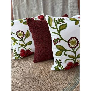 Set De 3 Cojines Combinados Rojo Primaveral Paga 2, Lleva 3!