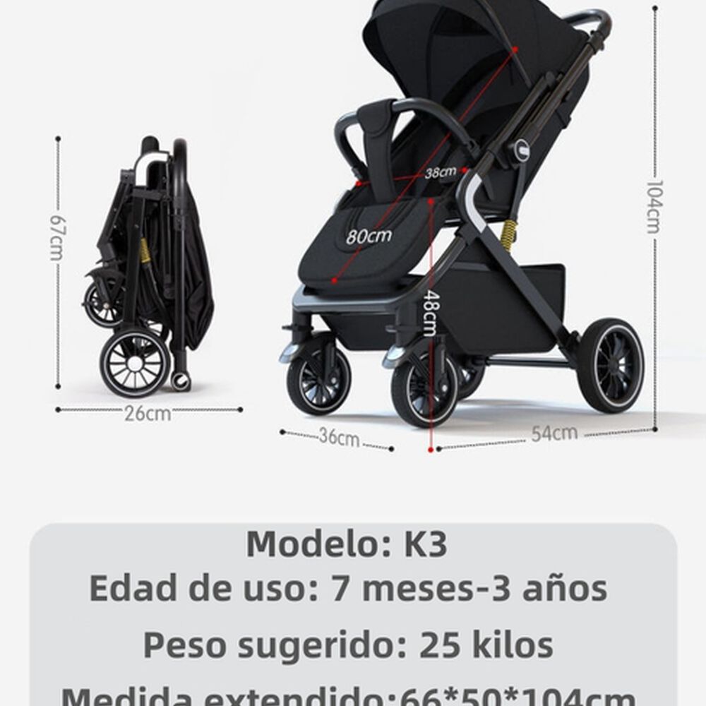 Coche De Paseo Reversible Premium Lubabycas Gris image number 4.0