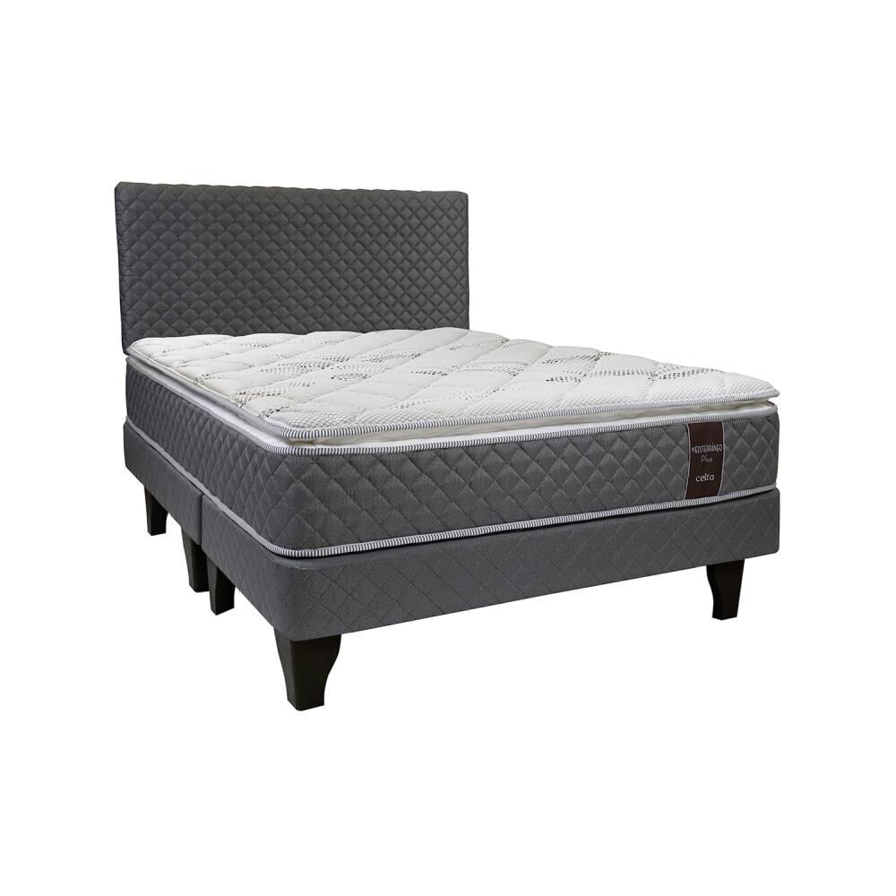 Cama Europea Celta Mediterraneo Plus / 2 Plazas / Base Dividida+ Plumón Calma + Pack 2 Almohadas image number 1.0