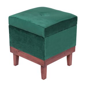 Pouf Baúl Emilia Verde Botella Felpa 45x45x46 Cm