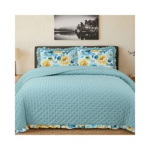 Quilt Andes Ruffles Aqua 2 Plazas