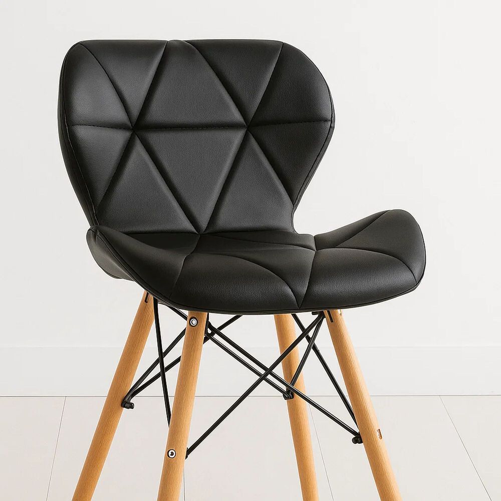 Pack De 4 Sillas Radar Acolchadas Ecocuero Negras image number 5.0