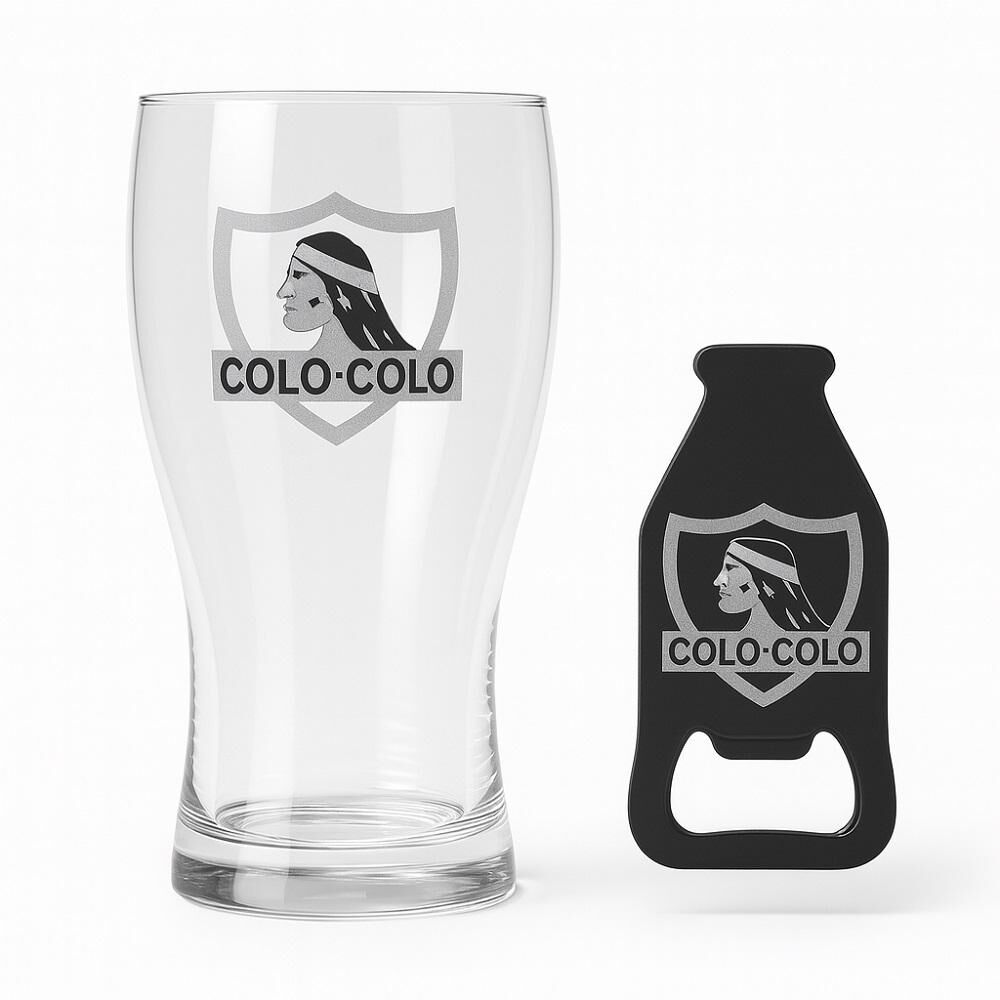 Set Vaso Y Destapador Colo Colo Oficial Regalo Hincha image number 0.0